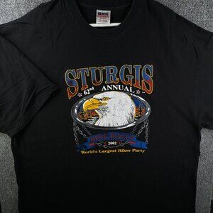 VTG BNK Superactive Wear Black 3XL Cotton Sturgis Bike Rally 2002 Graphic Tee